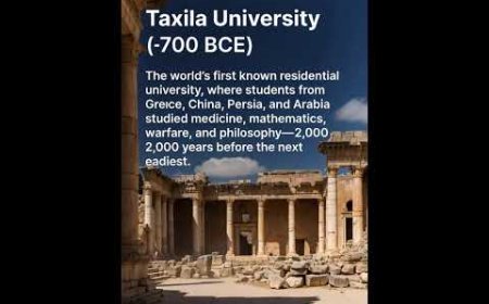 Taxila University (≈700 BCE)The world’s first known residential university