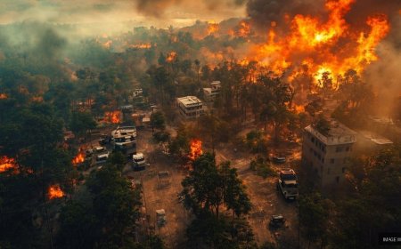 Massive Forest Fire Erupts Near Border in Pulwama, Jammu and Kashmir