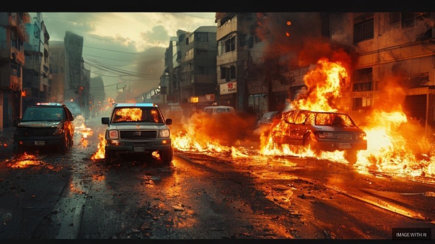 Car Catches Fire Near Raxaul Overbridge