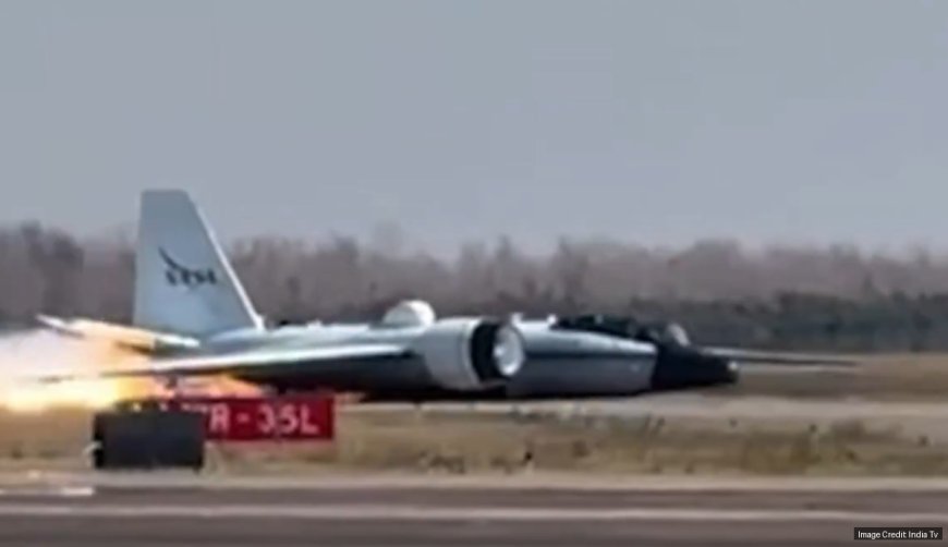 NASA research plane makes emergency belly landing at Houston Airport, video shows flames and sparks | Watch
